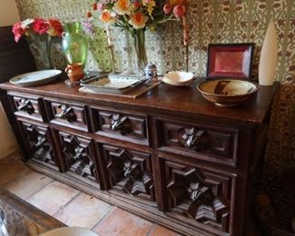 Vintage Spanish Mission Style Sideboard