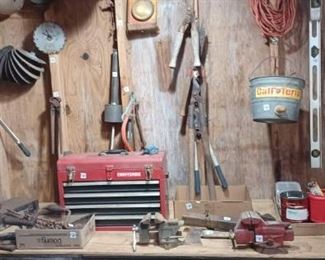 Stanley and Craftsman tool boxes plus lots more, yard tools, hand tools...