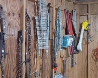 Lots of tractor parts and accessories and shop supplies