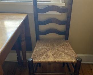 Pair of ladder back chairs 