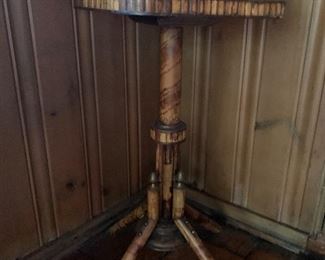 Antique painted bamboo candlestick table