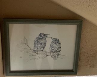 Baby blue jay sketch from original Chesterton Art Fair