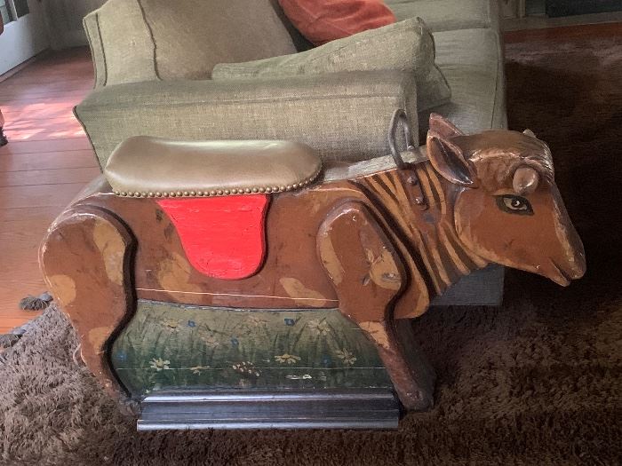 English carousel cow bench