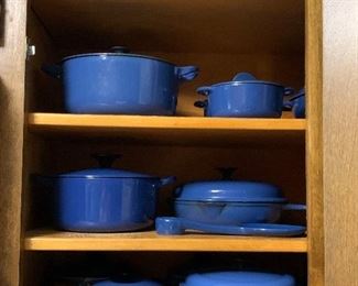 Vintage LE CREUSET original blue cast iron enameled cookware