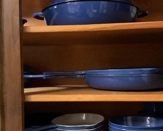 Vintage LE CREUSET original blue cast iron enameled cookware