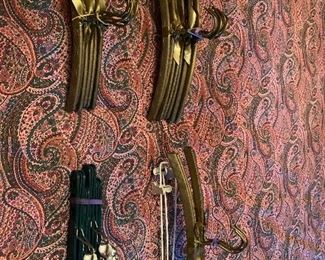 Vintage quilted adult, childrens, suit, and pants hangers