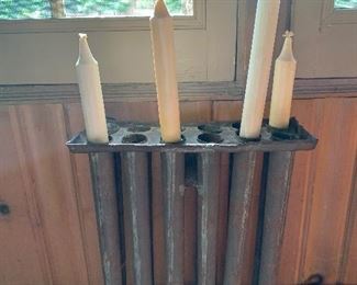 Primitive tube taper Colonial tin candlestick mold