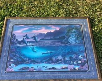 Underwater life scene print. Professionally framed.