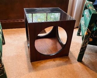 Modern glass top side table 