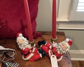 Vintage Santa Candlesticks