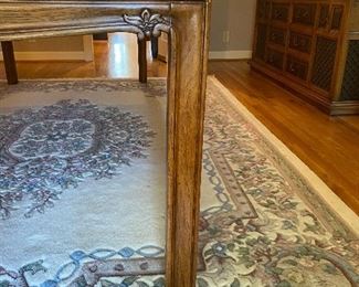 Detail of dining table leg and apron