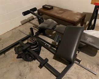weight bench, weights