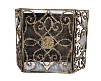 $250 - Large Bronze Scrolled Fireplace Grate Screen CD131-20 Description: With its intricate design and folding side panels, this elegant fire screen from our Provincial line will add style to your hearth and fireplace. This is for the fireplace screen only. Please see our other listing for the andirons.
Condition: In very good used condition.
Dimensions: 53 x 1 x 36 in
Local pickup Leesburg, VA. Contact us for shipper suggestions.