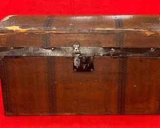 1800's Child’s Doll Trunk 3
Antique 1800s Victorian 16-inch Child’s Doll Trunk covered in paper and built better as well. Still could be a great toy for a child. 

16L x 9D x 10H

*Please note we can ship this item although it is marked pickup only, just know there will be additional costs.