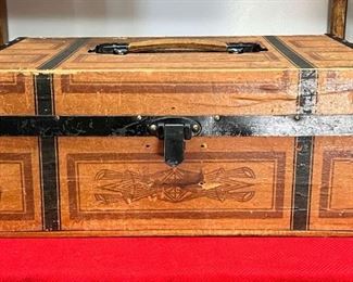 Paper Covered Child’s Trunk
A very nicely done paper covered child’s trunk. 19L x 13D x 8H

*Please note we can ship this item although it is marked pickup only, just know there will be additional costs.