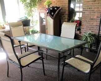 Outdoor Dining Patio Set (2 rocker chairs included, not shown)