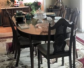 Dining Room Table and Chairs Set.  Floor Rug sold separately.