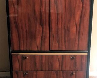 Queen Bedroom Set - includes wall unit, queen bed & box spring, mirror, dresser and armoire (shown)