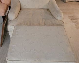 embroidered chair and stool