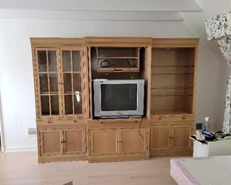 blonde entertainment center