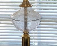 Brass glass milk glass uplight