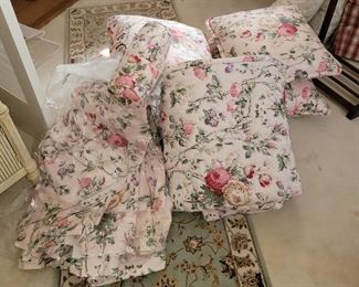 Pink floral bedding