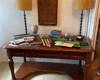 Lovely Wood Desk 
LLADRO Globe Paperweight 
Waterford Globe 