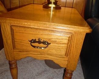 Solid wood end table