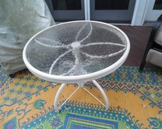 Smaller patio table perfect for serving or holding drinks