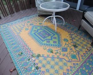 Large exterior area rug, lots of bright vibrant colors