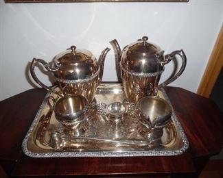 Silverplate tea or coffee set, complete set
