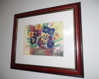 Framed watercolor art