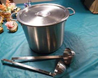 Stock pot and serving ladles, perfect for the upcoming holiday