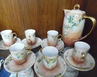 Floral coffee or tea serving set