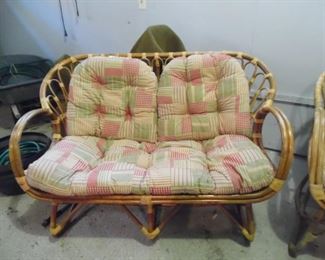 Rattan couch, this is one of two that we have to offer
