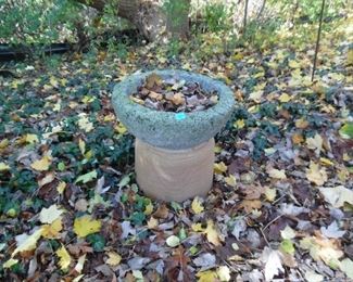 Cement birdbath