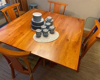 STUNNING! Another View of the TRAILWAY WOOD Dining Set - 54"x54" Square with two additional 12" Leaves.