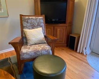 Corner TV Armoire, Mission Style Rocker, MCM Stool