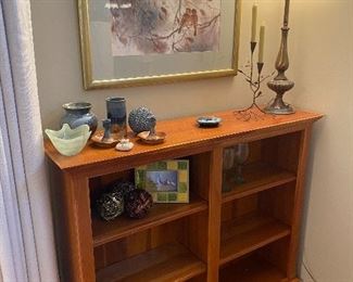 Six-Shelf Solid Wood Bookcase with Rope Detail