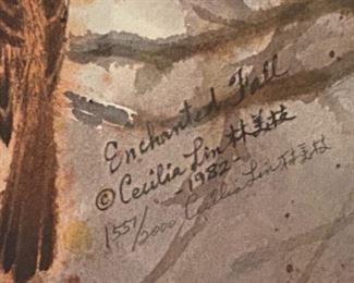 "Enchanted Fall" Limited Edition Print by Cecilia Lin, #1557/2000, 1982, SIGNED