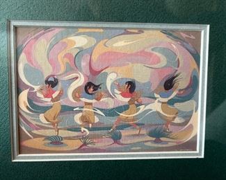 Native American Print "Children at Play" by Oscar Howe, Yankton Sioux