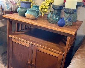 Solid Wood Mission Style Side Table, More Pottery!