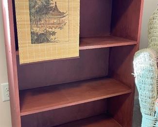 Close up of solid wood bookcase