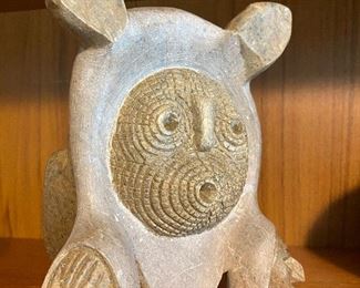 Signed Double sided John Henry soapstone carvings