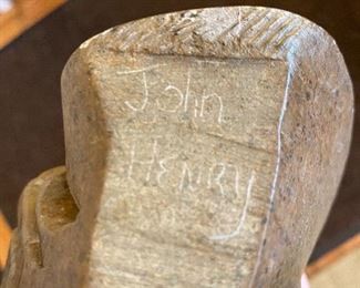 John Henry bottom of soapstone carvings