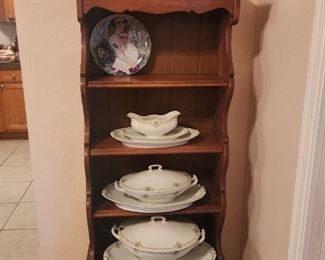 small cabinet, fine china serving pieces (no china), just the serving pieces just in time for holiday dining season