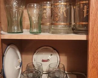 Beer and coke glasses