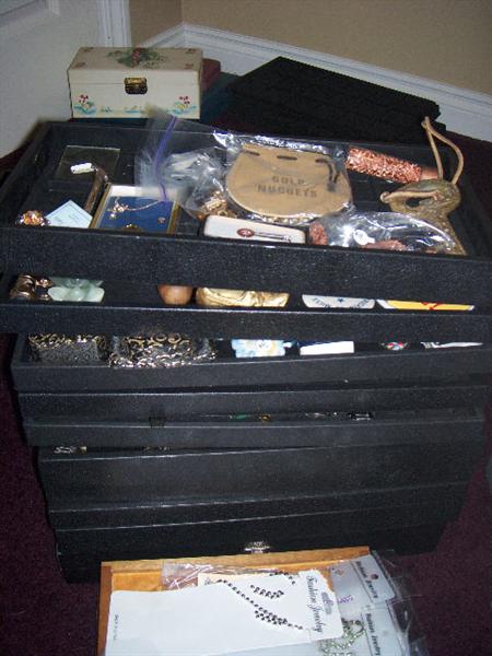 Over 28 Jewelry Trays plus 2 trees PACKED WITH JEWELRY!!!