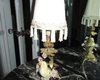 Pair Bird Lamps
