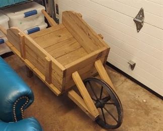 Decorative wheel Barrel.